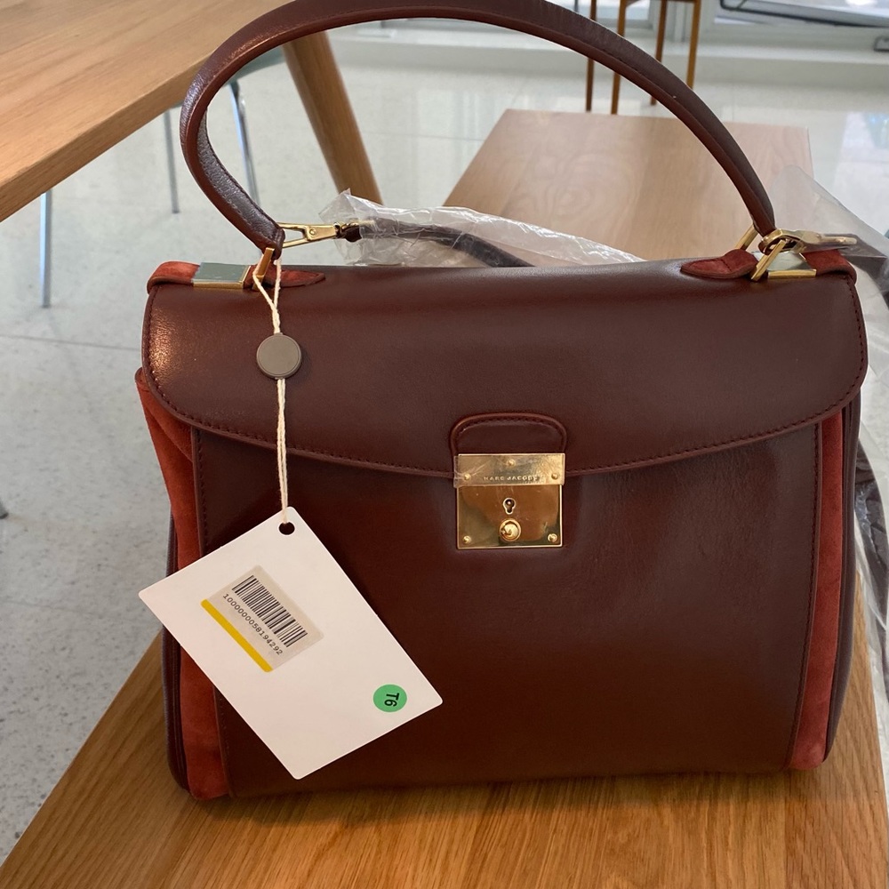 Marc Jacobs Classy Top Handle Bag in Chocolate Brown